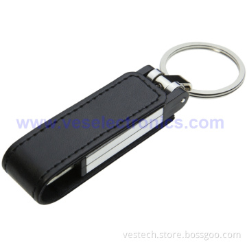 Promotion Gift Leather USB Memory with Keychain 4GB 8GB (VFD-4008)